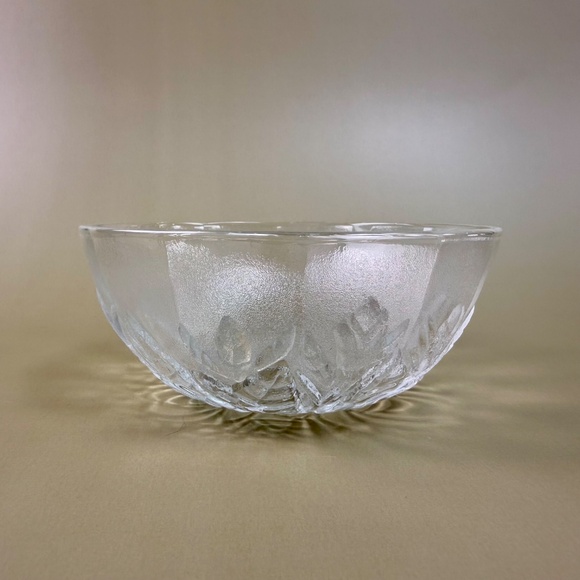 Pasari Crystal “Livia” Rose Glass Bowl | 5" Wide | Embossed Floral Pattern - Picture 6 of 9
